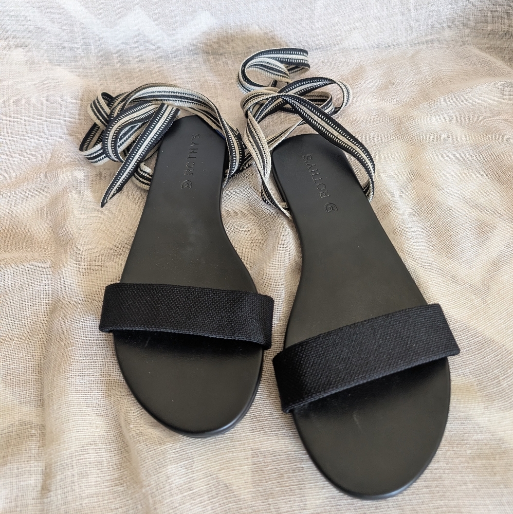 Rothys Black Strap Sandals